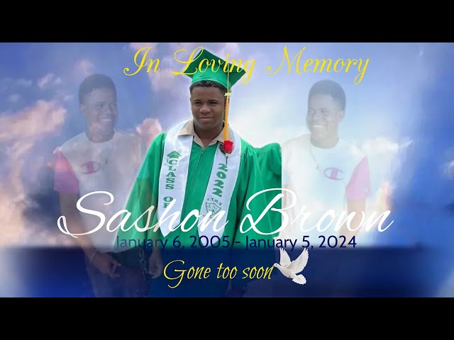 funeral service for Sashon Trip Desouza Brown A.K.A Tray Dallaz he was 19 years old class=