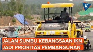 Proses Pengaspalan Jalan Sumbu Kebangsaan di IKN