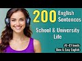 200 English Sentences for School &amp; University Life | Beginner to Advanced | Shadowing Practice