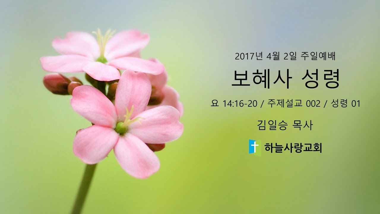 주제설교 002 성령 01 요 14:16-20 보혜사 성령
