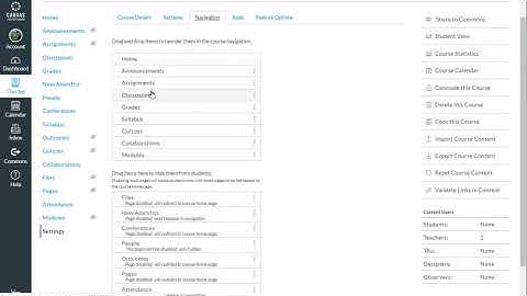 Setting Up The Canvas Course Menu