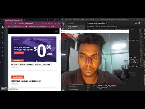 Mouse Cursor Control using OpenCv and Python - PyAUTOGui and DLIB