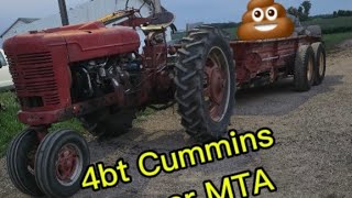 4bt Cummins Powered Farmall Super MTA Hauling manure