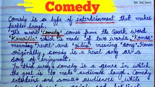 Comedy in English Literature | Comedy Definition | What is comedy in English literature BA 3rd Sem