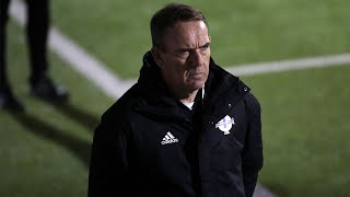 Senior women's manager Kenny Shiels reacts to his side's history making win