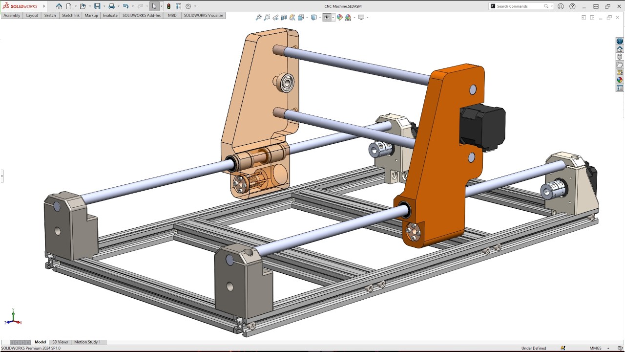 Solidworks Tutorial 58 : CNC Machine Part 18 - Assembly Y Axis - YouTube