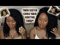 TWIN SISTER CURLY HAIR ROUTINE SWAP! | GLAMTWINZ334