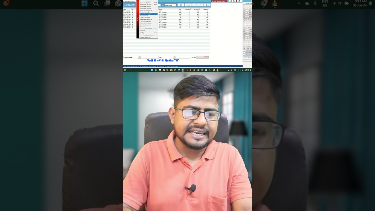 Collection Register in Pathology Software 