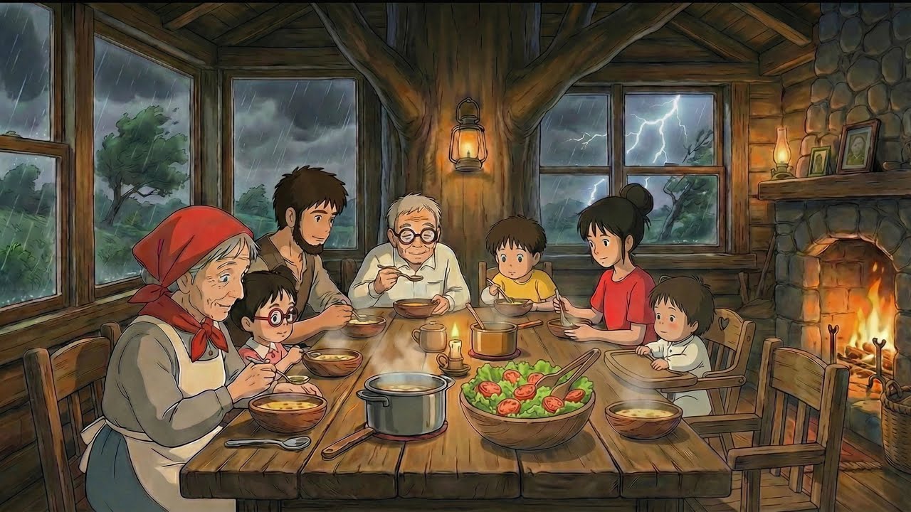 A Rainy Day in a Cozy Treehouse | Ghibli-Style ASMR⛈️