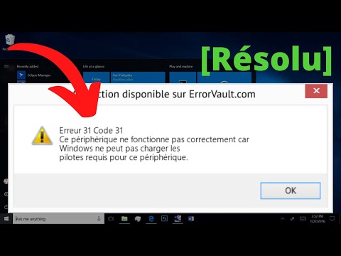 Ce périphérique Carte Réseau ne fonctionne pas correctement (Code 31)