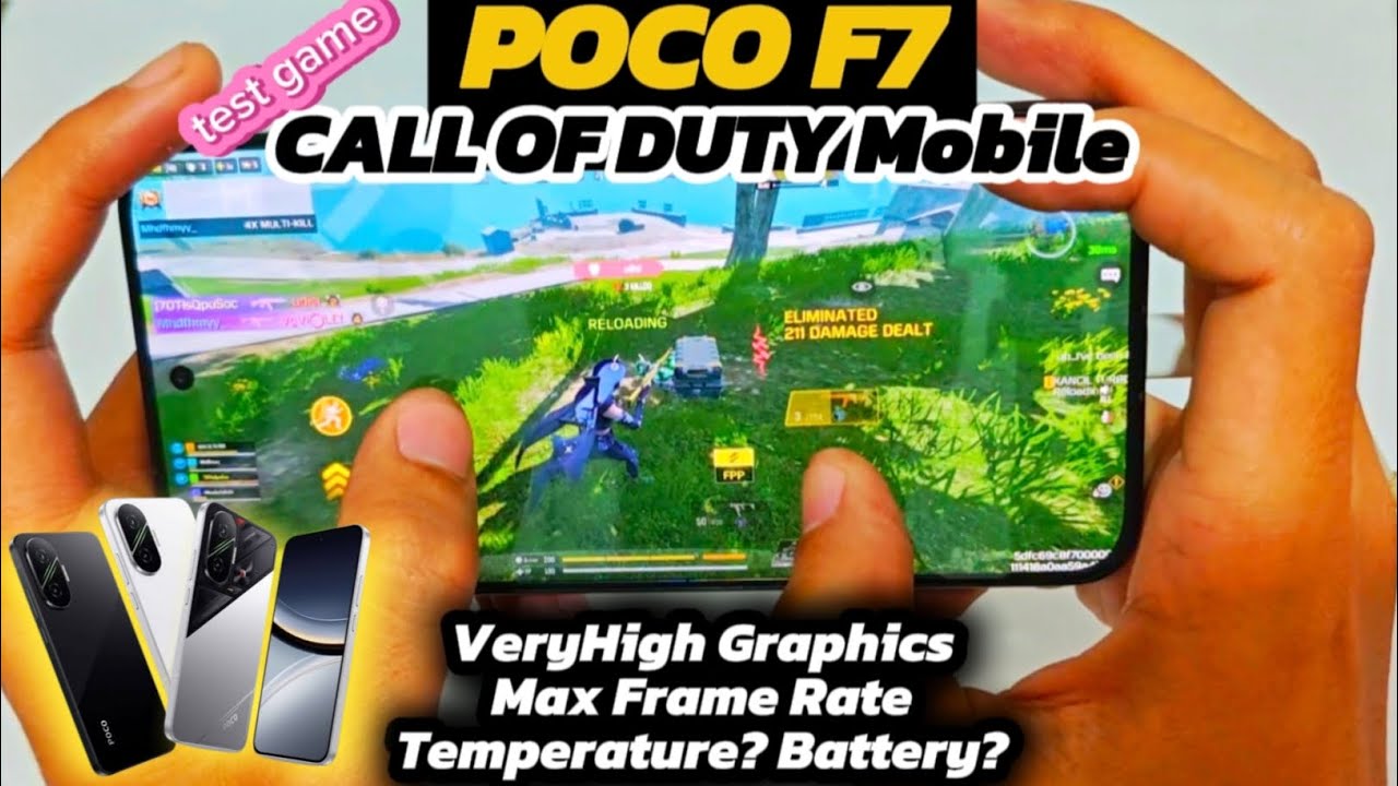 POCO F7 Test Game Call Of Duty Mobile VeryHigh Graphics Max Frame Rate Temperature? | Full Handcam