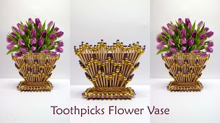 Ide Kreatif Vas bunga dari Tusuk Gigi ! Toothpicks Flower Vase DIY Ideas