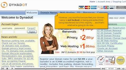 Transferring domain names away from DynaDot.com by VodaHost web hosting