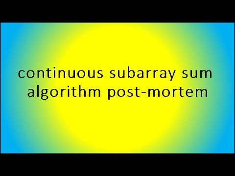 continuous subarray sum