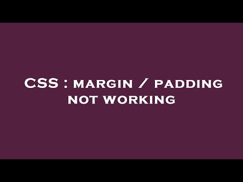 CSS : margin / padding not working