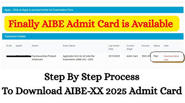 How To Download AIBE-XX Admit Card 2025 | All India Bar Examination 2025 |
