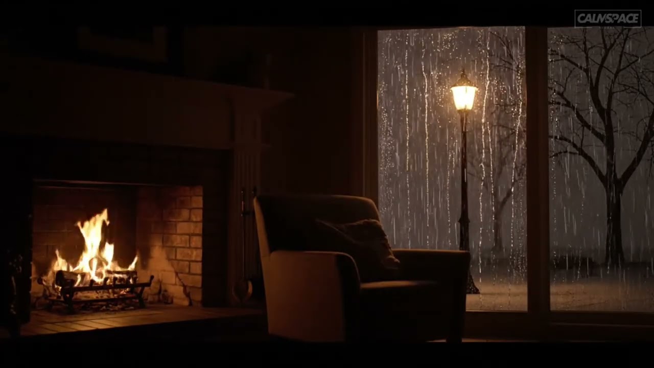 Cozy Cabin in the Rain 🔥🌧️ Fireplace Sounds for Relaxing Sleep