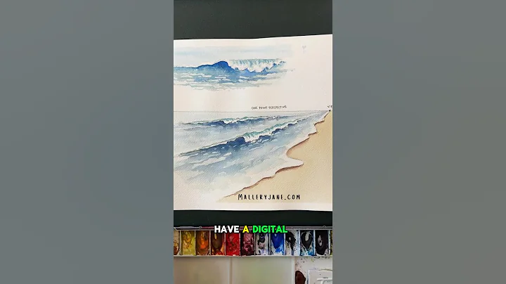 How to use one point perspective for a wave #watercolortutorial #drawingtutorial #watercolor thumbnail
