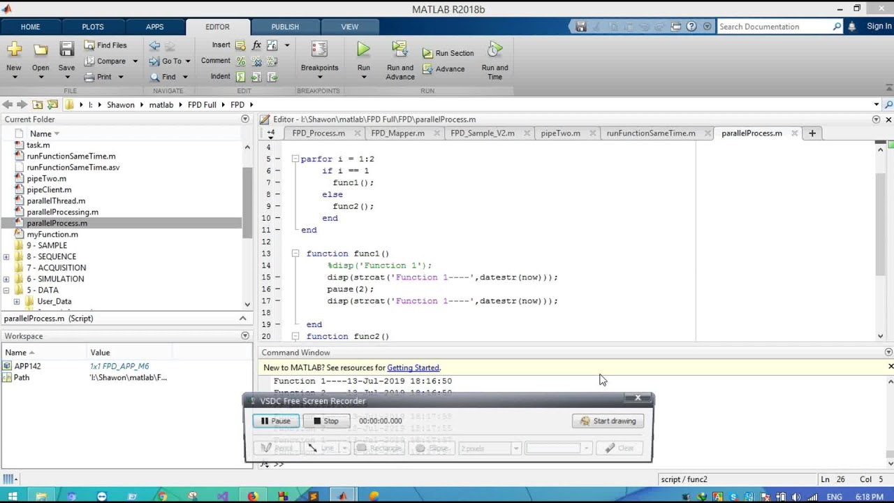 How To Run Two Functions Simultaneously (Parallel Processing) In Matlab -  Youtube