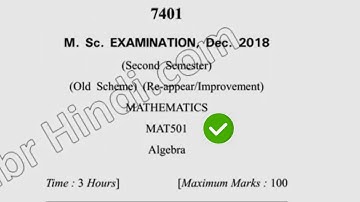 2018 Dcrust MSc Mathematics 2nd Sem Algebra Question  Paper