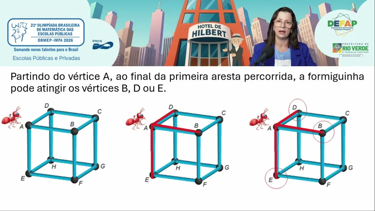 Questão OBMEP 2025 - Nível 02 - Formiguinha no cubo