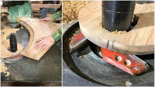 Woodworking DANGEROUS Recommended Not To Try // How Make Curved Panel Door With Large Router Machine