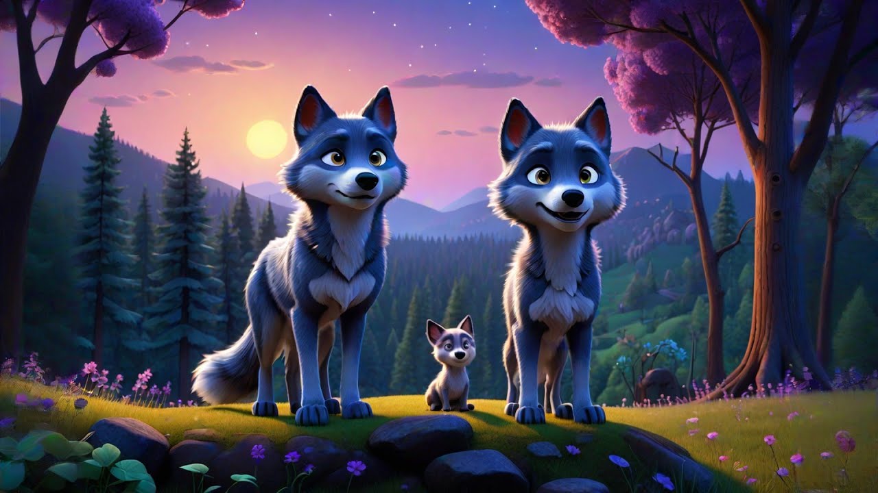 Five Little Wolves Howl at the Sky | Animal Counting Song for Kids ...