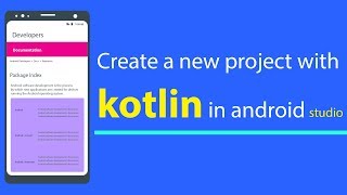 Create a project in Kotlin at { Android studio }