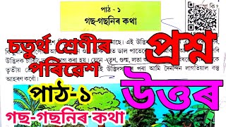 গছ গছনিৰ কথা class 4 ( gos gosonir kotha ) Class 4 EVS Lesson 1 Question Answers Assamese medium