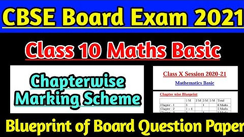 Class 10 Maths Chapterwise Marking Scheme, Blueprint of Basic Maths Question Paper Board 2020 |