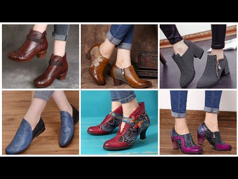 Video: Zapatos de mujer hechos de cuero genuino - zapatos de mujer con tacones bajos - zapatos con tacones abiertos - oficina, O`SHADE Elegance
