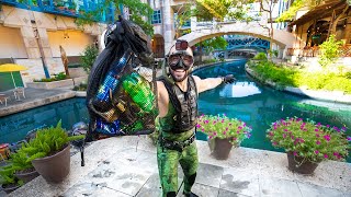 Searching For Treasure in URBAN River Below Famous Mall!! (San Antonio Riverwalk)