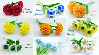 9 Simple and Beautiful Paper Flowers - Paper Craft - DIY Flowers - Home Decor