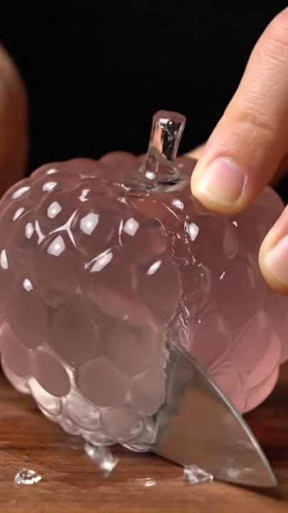 Glassy custard apple & rambutan fruit cutting ASMR video.