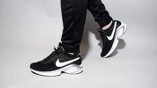 Nike D/MS/X Waffle Black White Metallic Silver CQ0205-001 on feet