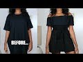 DIY Off The Shoulder Ruffle Dress | T-Shirt Transformation