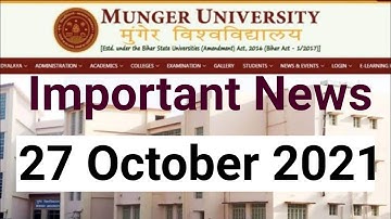 Munger University Today Important News and Notification Admission Details @Kumar Group   27 October
