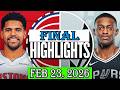 Detroit Pistons Gegen San Antonio Spurs Finale 23 Februar 2026 Highlights NBA Highlights