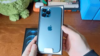 ✨ iPhone 12 Pro Max (Pacific Blue) Aesthetic Unboxing 2021 // with Screen Protector and Phone Case