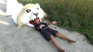 Dimakan Barongan singa putih || drama nantang barongan