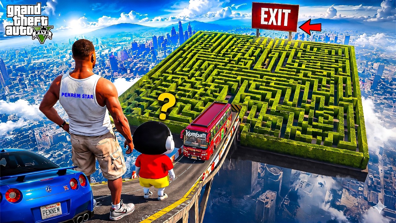 Franklin & Shinchan Survived The Biggest Maze Of Los Santos in GTA 5! | GTA 5 Telugu Gameplay