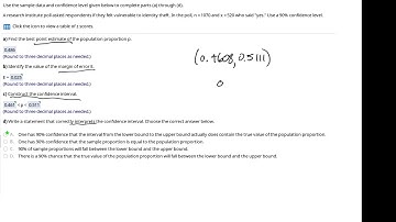 Chapter 7 Proportion Estimate Margin of Error Statcrunch