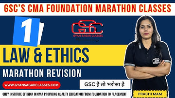 CMA FOUNDATION LAW MARATHON PART 1 | PRACHI MAM | GYAN SAGAR CLASSES