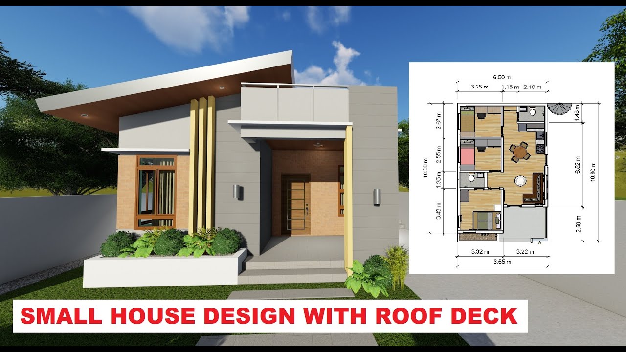 House Design With Roof Deck / Three Bedroom Double Storey With Roof