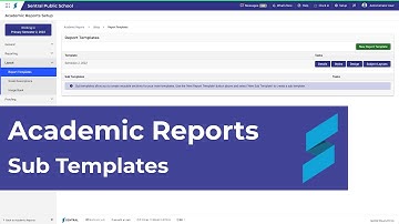Academic Reports Setup | Layouts...working with sub templates