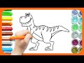 Drawing a Tyrannosaurus | I’m the Best Hunter! | Glitter Drawing for kids | Play & Learn★TidiKids