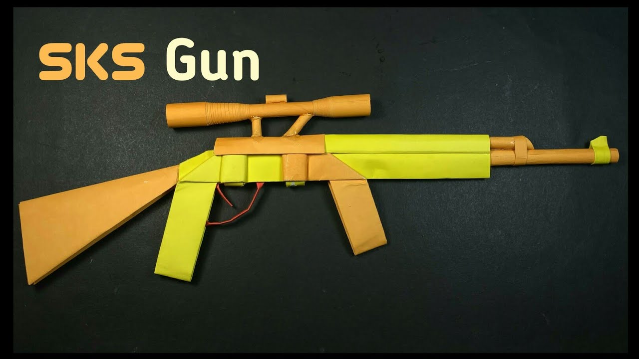 Paper Rpg Gun How to Make a Paper Gun || Origami SKS Gun || Paper Gun || Paper Craft ...