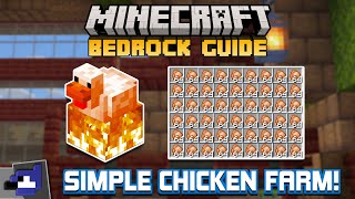 AUTO CHICKEN FARM - 1.20+ Easy to Build! | Minecraft Bedrock Guide 1.20!