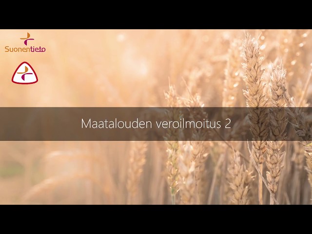 Maatalouden verotilinpäätös 2
