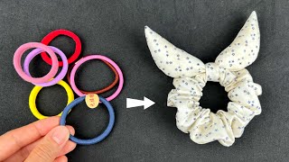 How to make  Hair Rubber Band . DIY Scrunchies Tutorial.